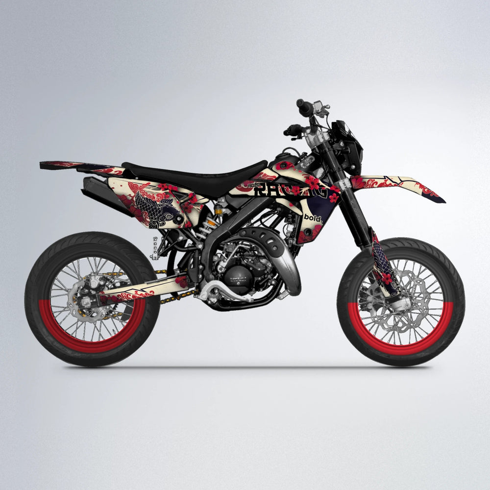 KOI Rieju MRT supermoto graphics kit in Black & Red