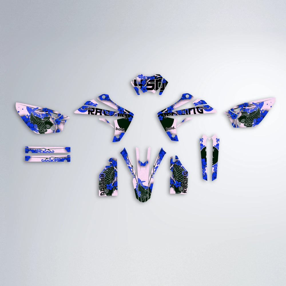 KOI Rieju MRT graphics kit parts layout in Blue