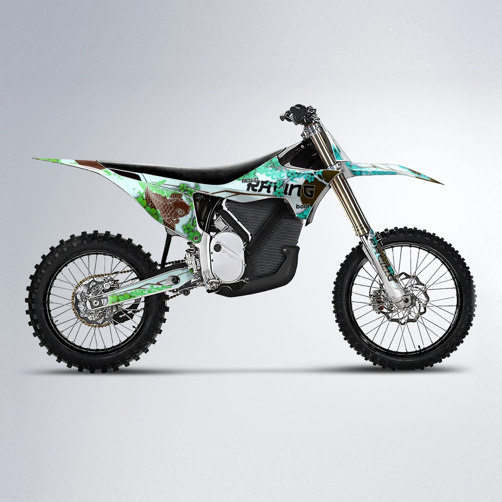 KOI Stark Varg MX motocross graphics kit in Cyan & Green