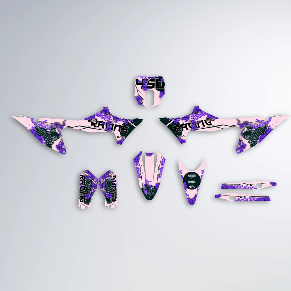 KOI Stark Varg SM graphics kit parts layout in Purple