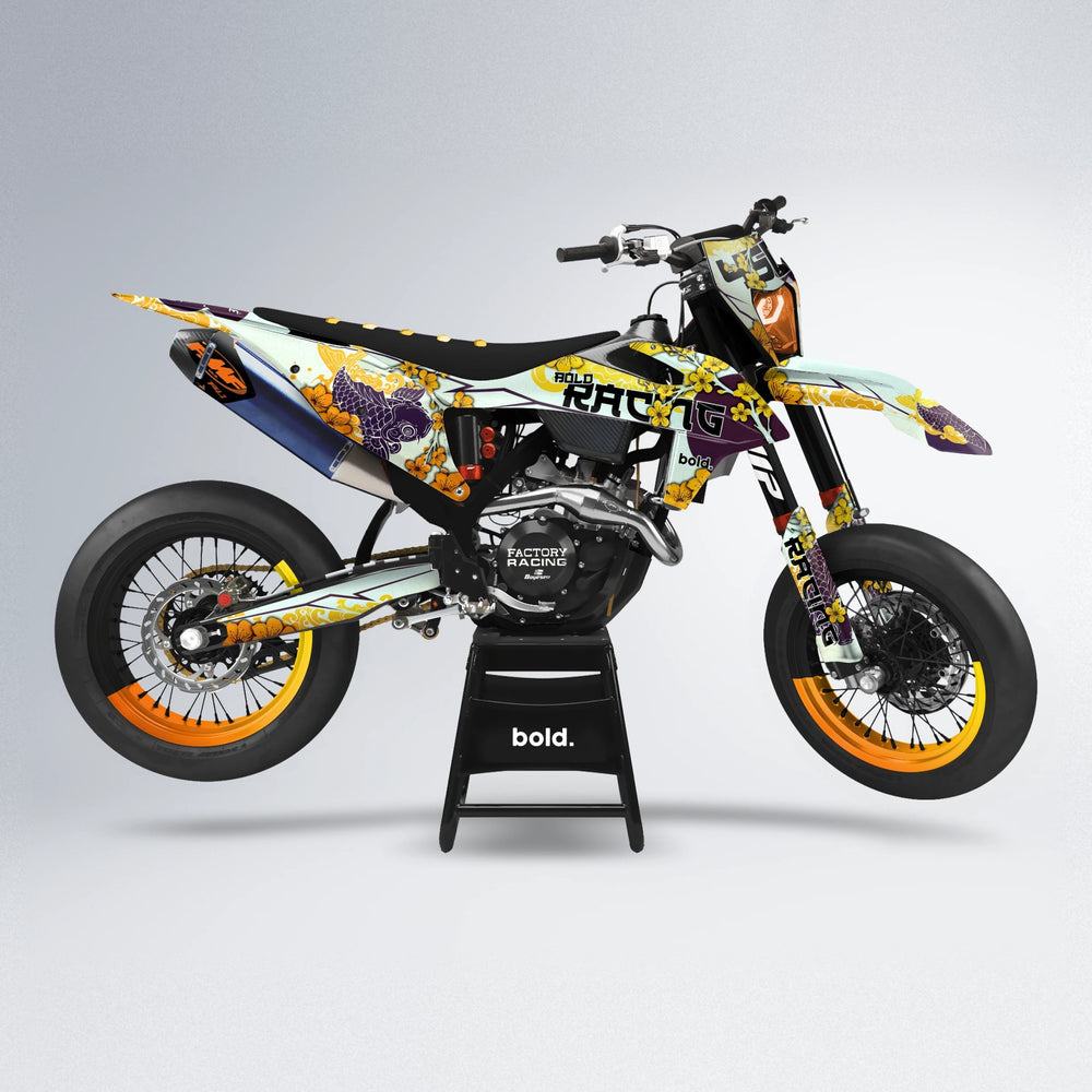 KOI supermoto graphics kit in Orange & Yellow