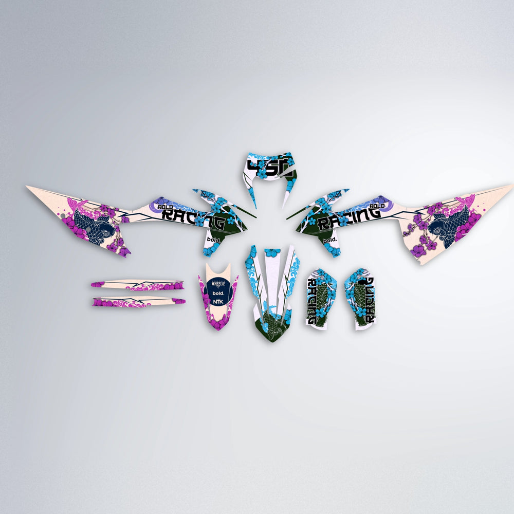 KOI graphics kit parts layout in Pink & Light Blue