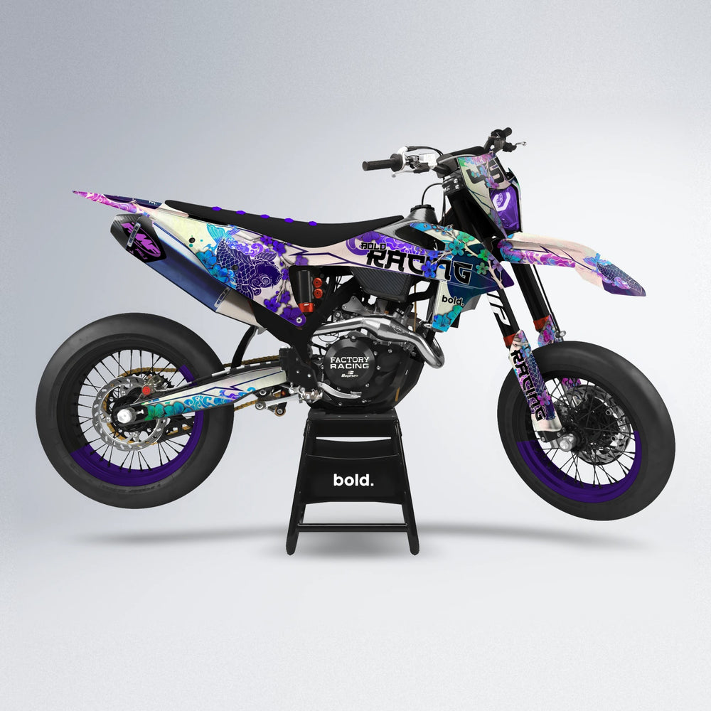 KOI supermoto graphics kit in Purple Holo