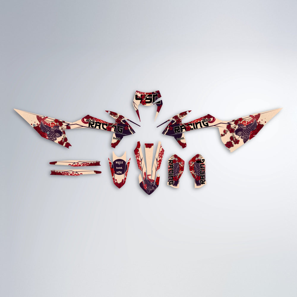 KOI graphics kit parts layout in Red Chrome
