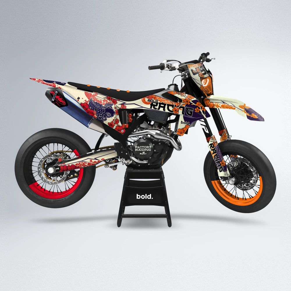 KOI supermoto graphics kit in Red & Orange