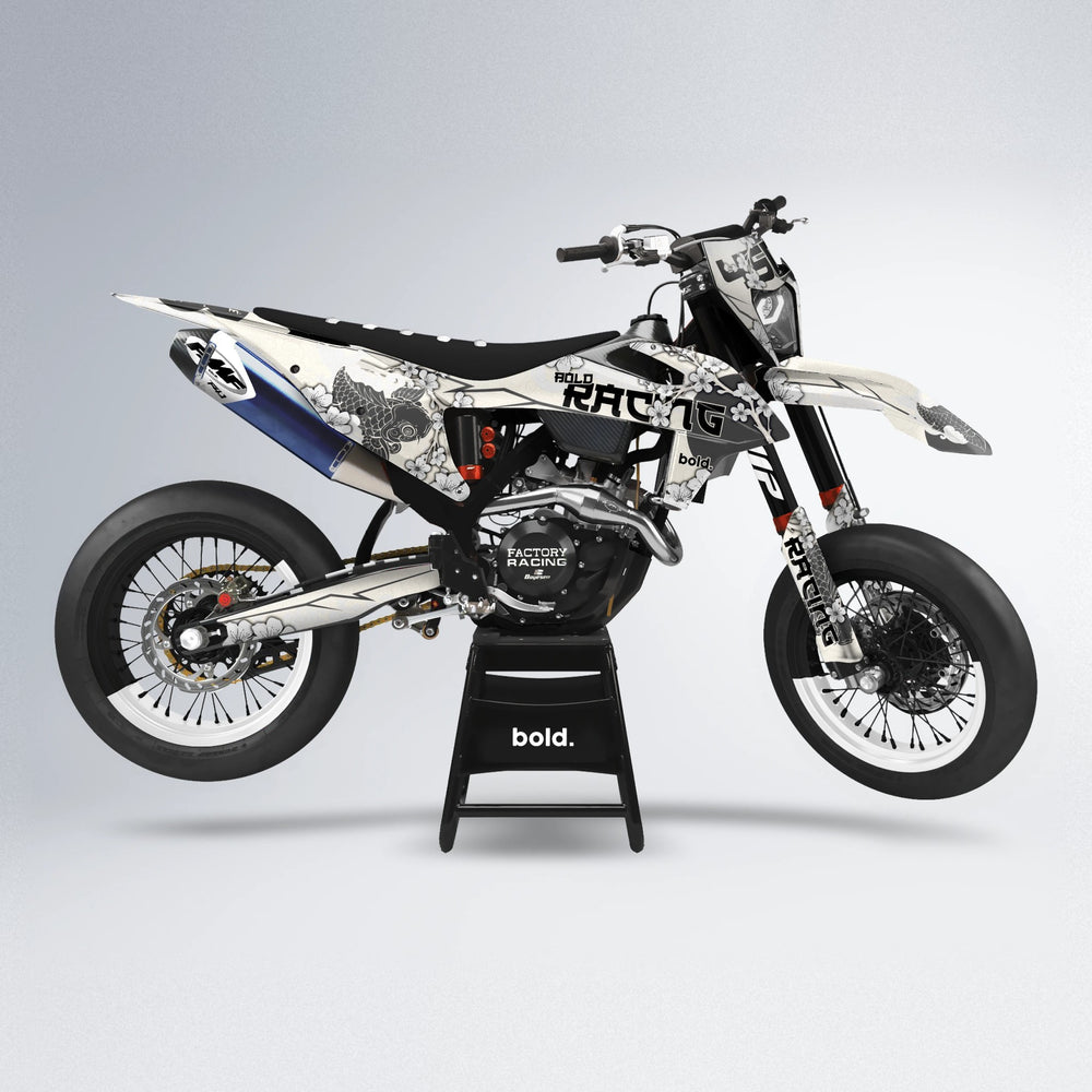 KOI supermoto graphics kit in White