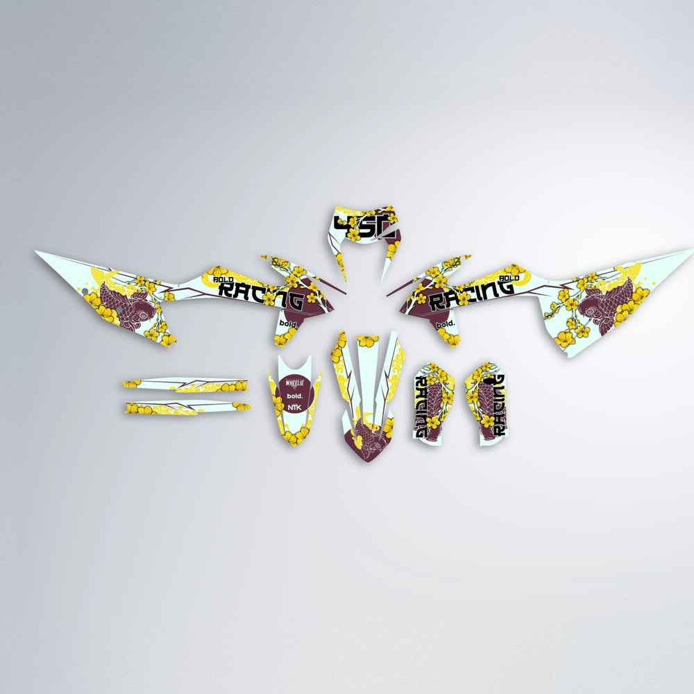 KOI graphics kit parts layout in Yellow