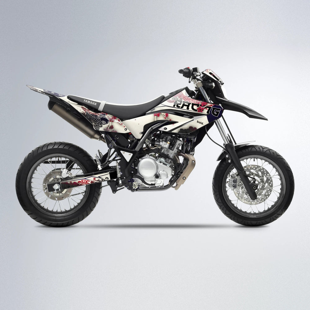 KOI Yamaha WR 125X supermoto graphics kit in Black & Red