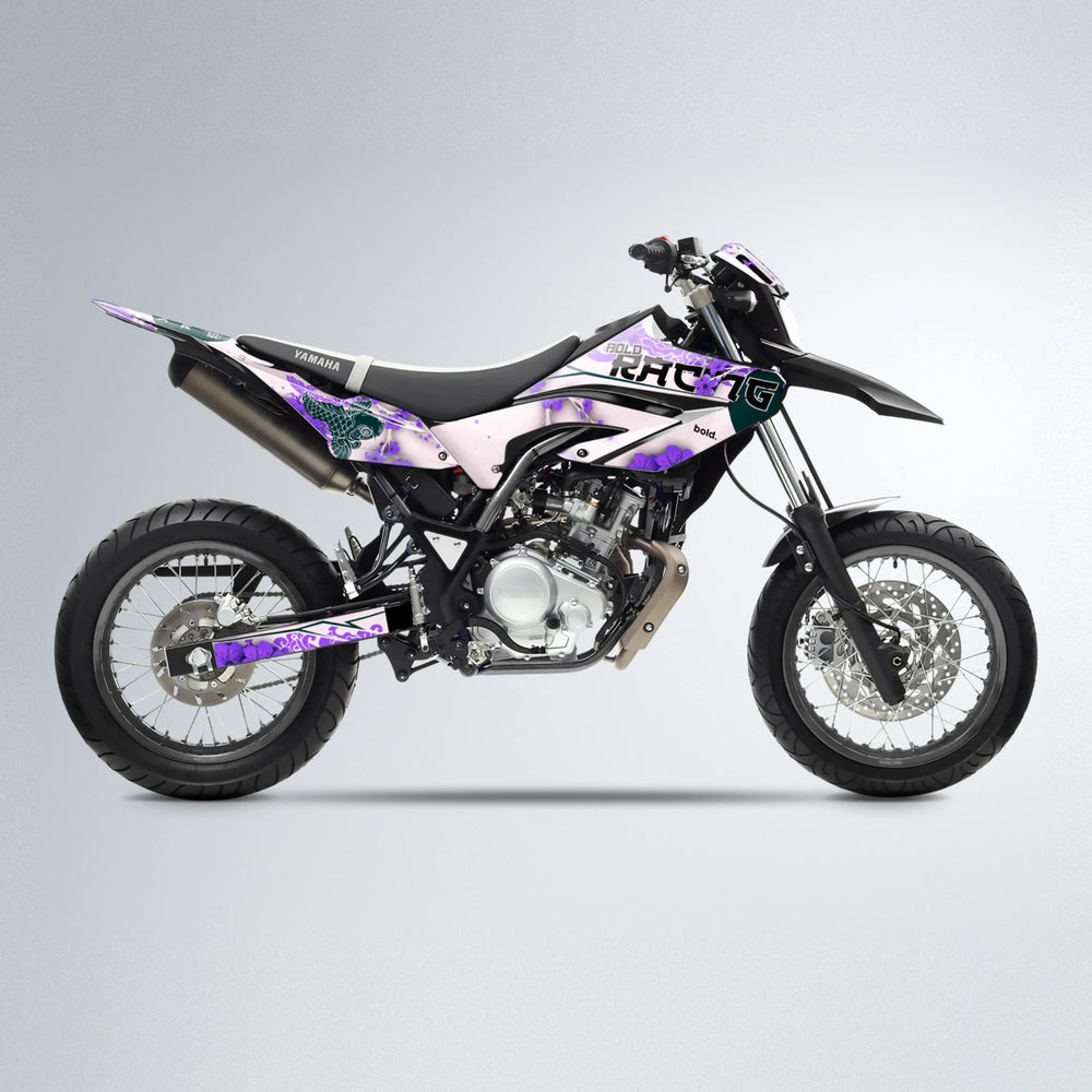 KOI Yamaha WR 125X supermoto graphics kit in Purple