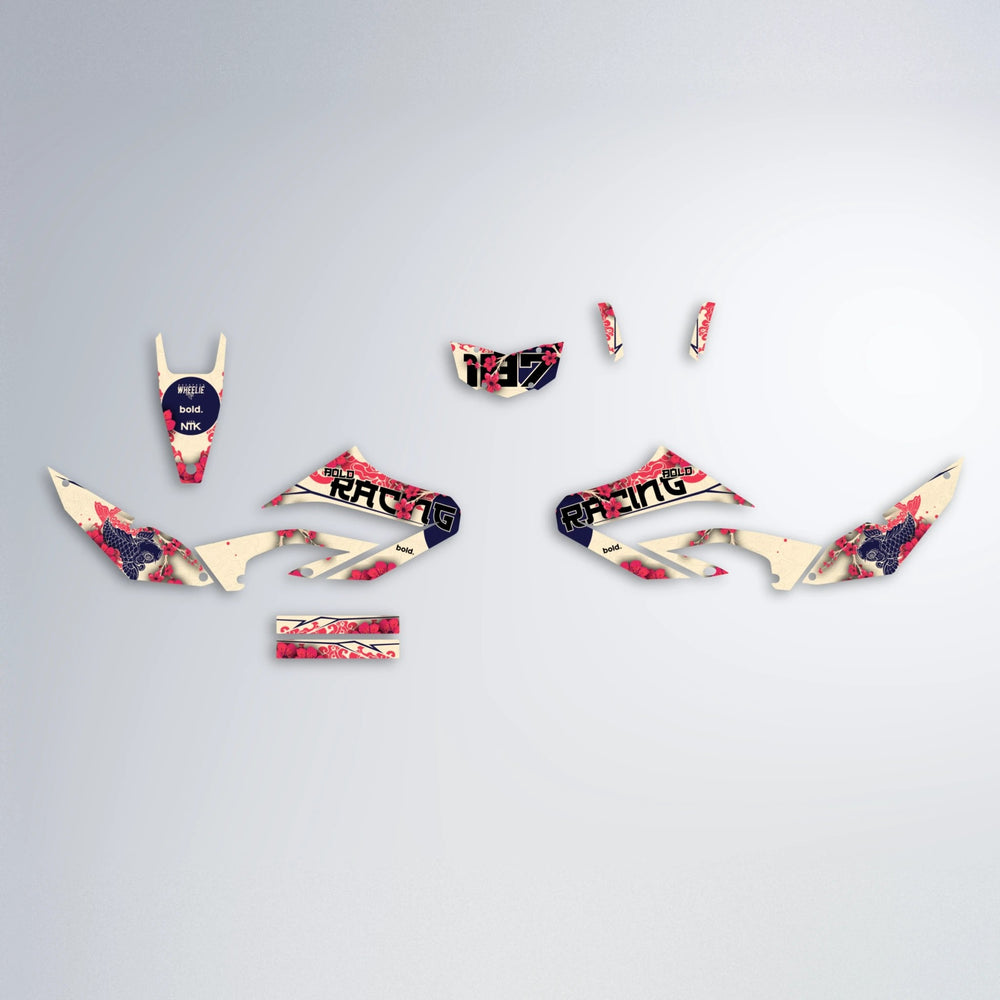 KOI Yamaha WR 125X graphics kit parts layout in Red