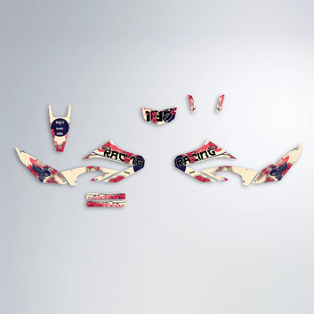 KOI Yamaha WR 125X graphics kit parts layout in Red