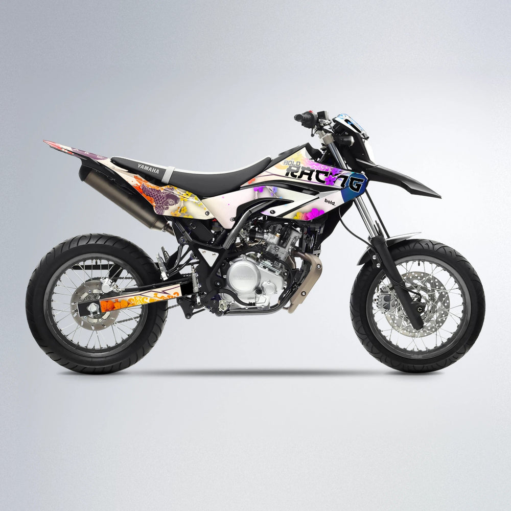 KOI Yamaha WR 125X supermoto graphics kit in Sunset Fade