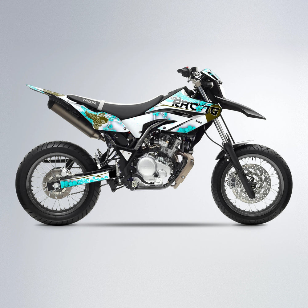 KOI Yamaha WR 125X supermoto graphics kit in Teal