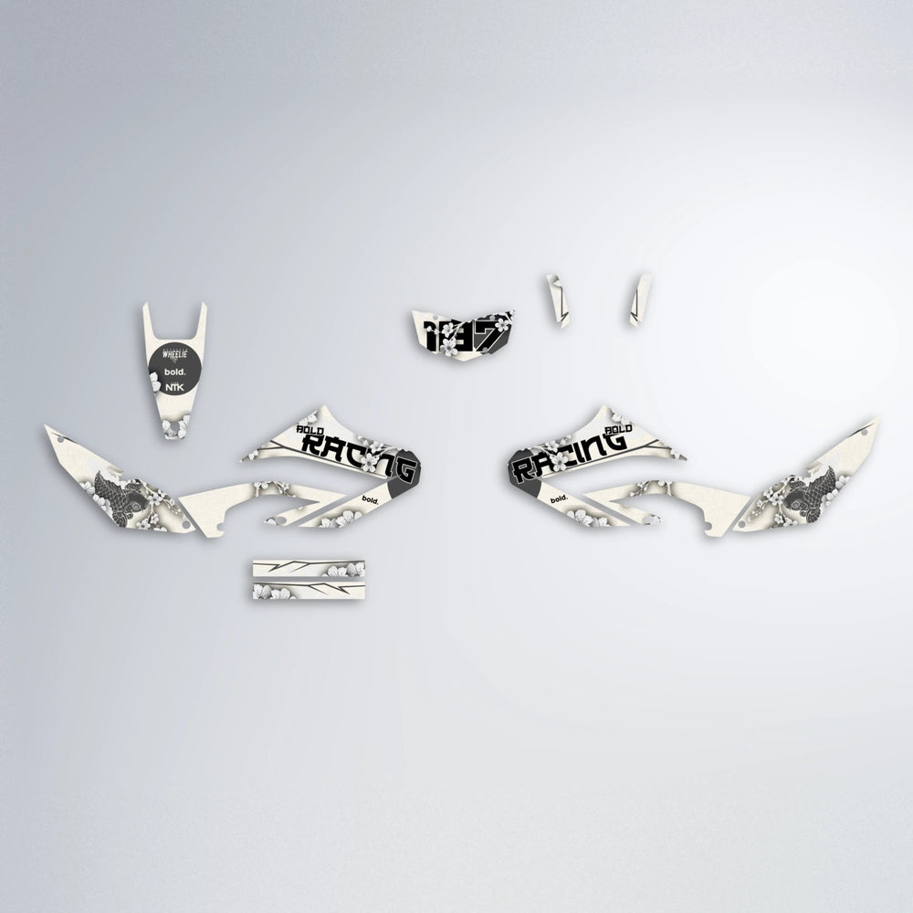 KOI Yamaha WR 125X graphics kit parts layout in White