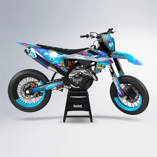 LAGOON supermoto graphics kit in Blue