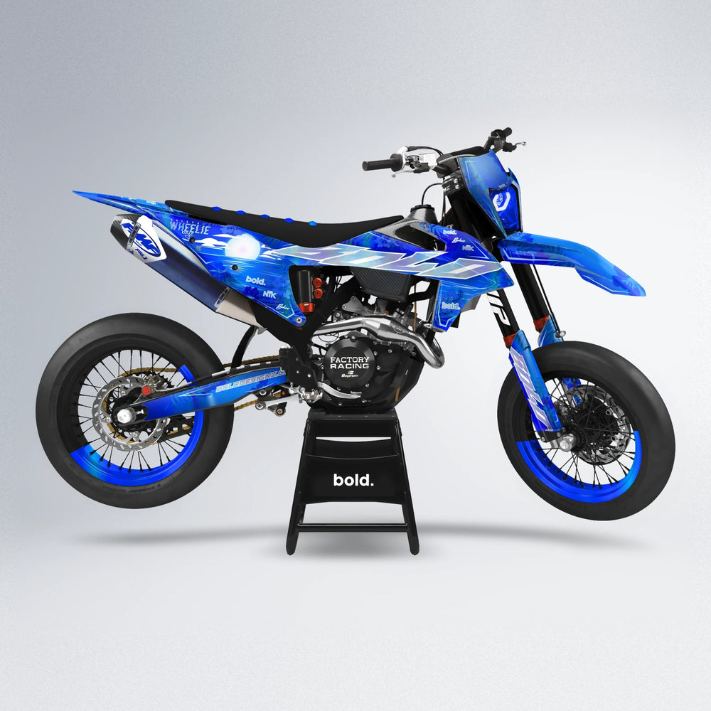 LAGOON supermoto graphics kit in Blue Chrome