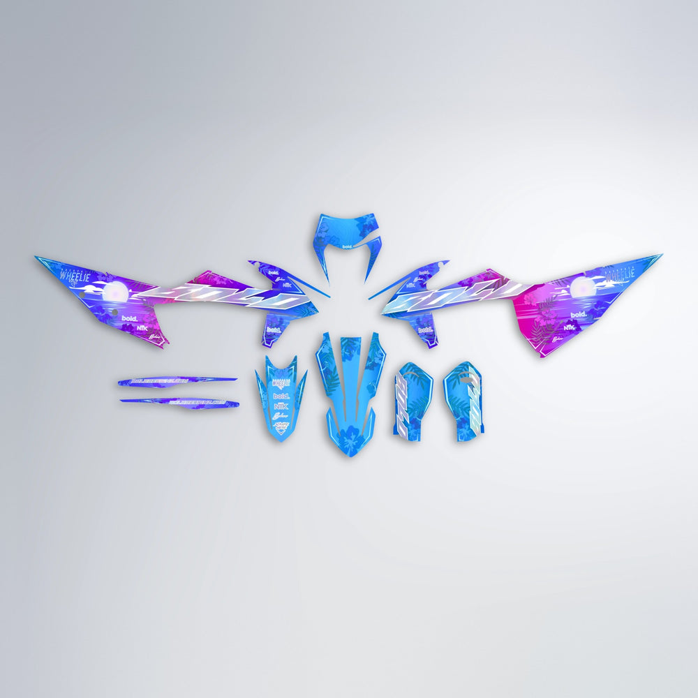 LAGOON graphics kit parts layout in Blue Purple Fade