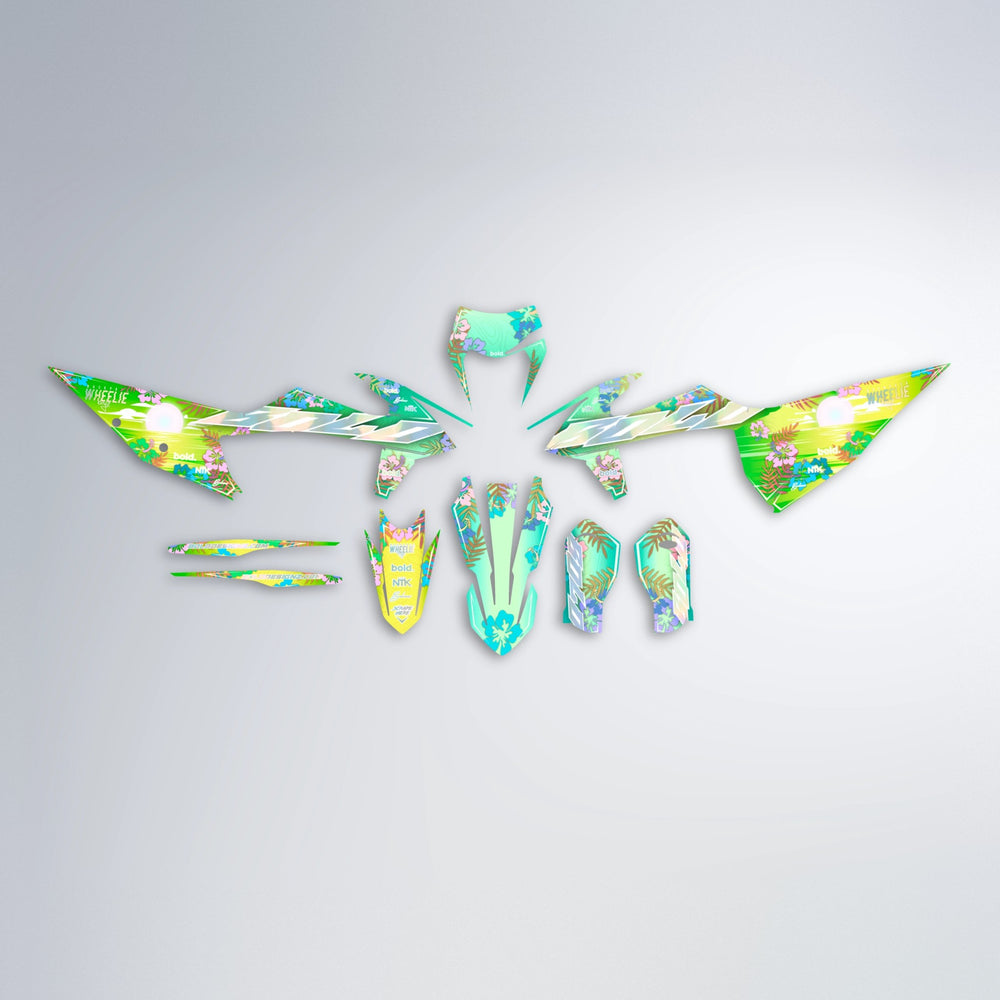 LAGOON graphics kit parts layout in Cyan & Green