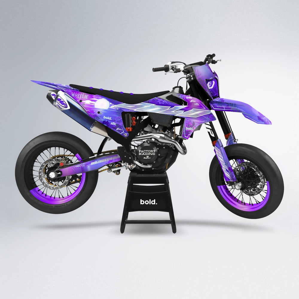 LAGOON supermoto graphics kit in Purple Chrome