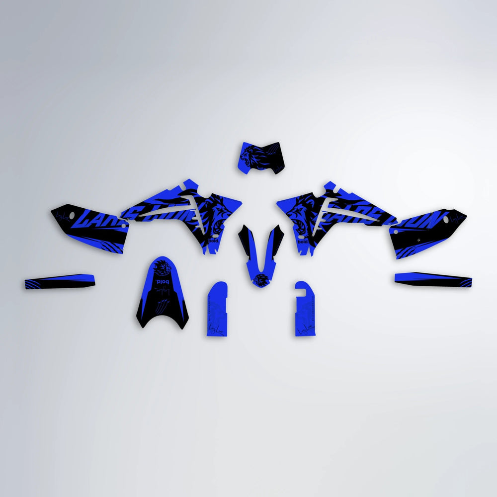 LARSLION Fantic graphics kit parts layout in Blue