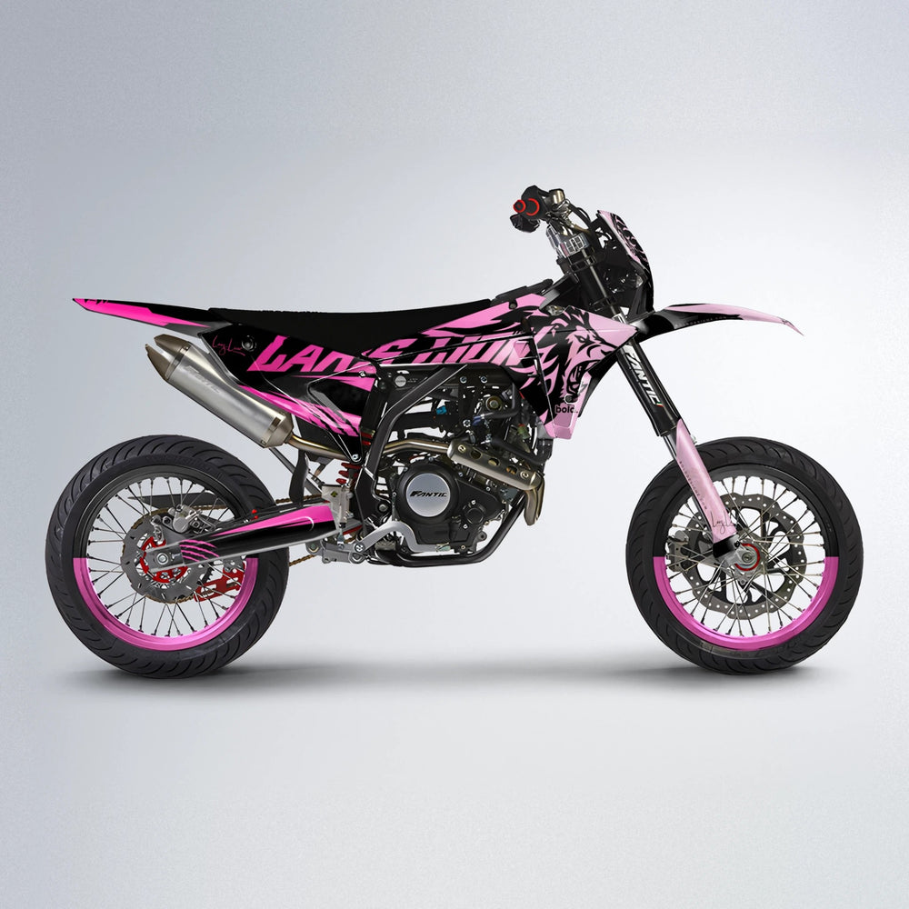 LARSLION Fantic supermoto graphics kit in Flamingo