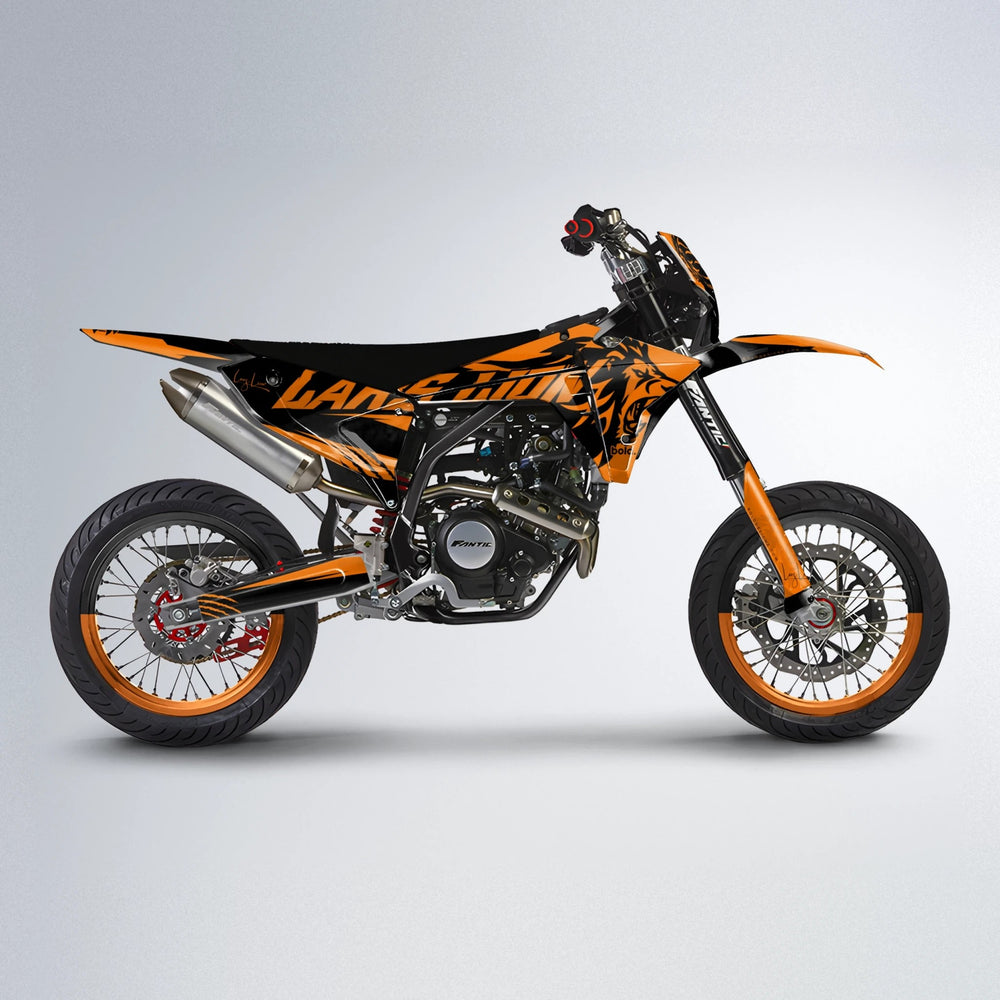 LARSLION Fantic supermoto graphics kit in Orange