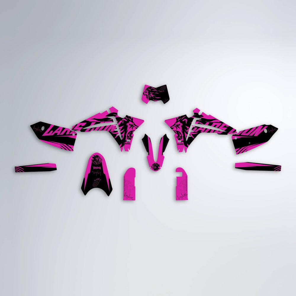 LARSLION Fantic graphics kit parts layout in Pink