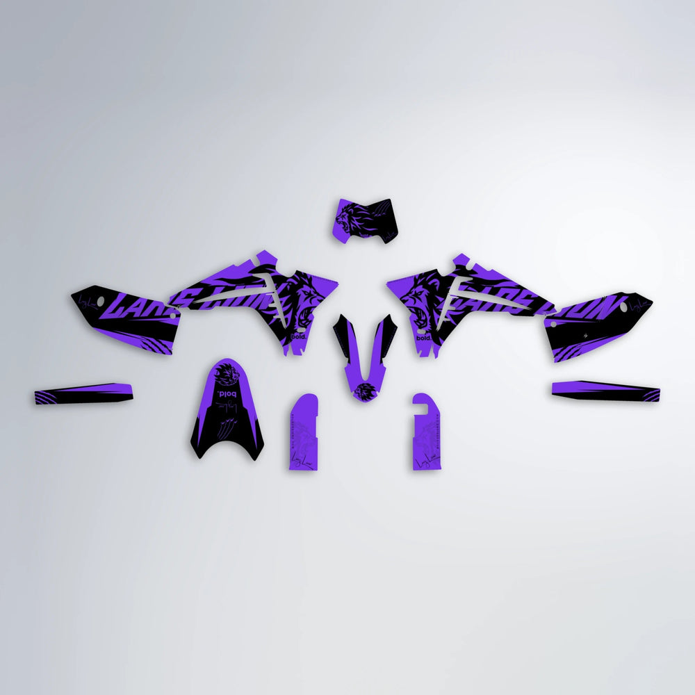 LARSLION Fantic graphics kit parts layout in Purple