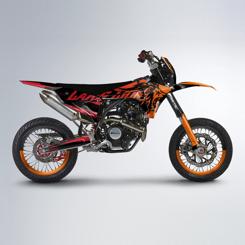 LARSLION Fantic supermoto graphics kit in Red & Orange