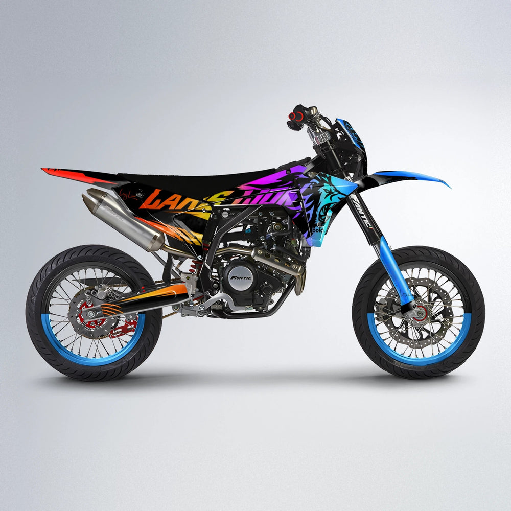 LARSLION Fantic supermoto graphics kit in Sunset Fade