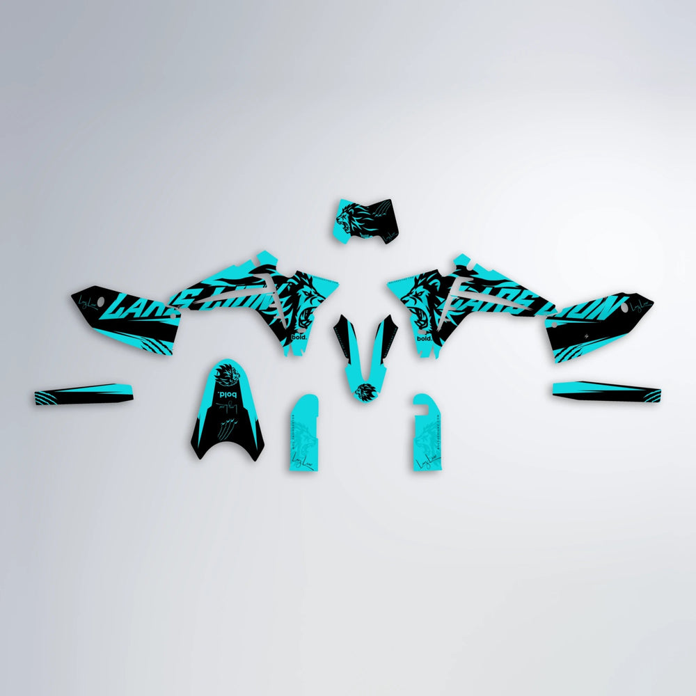 LARSLION Fantic graphics kit parts layout in Teal