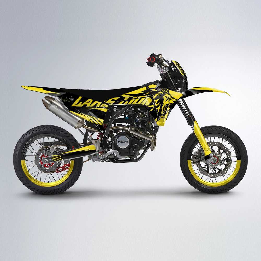 LARSLION Fantic supermoto graphics kit in Yellow