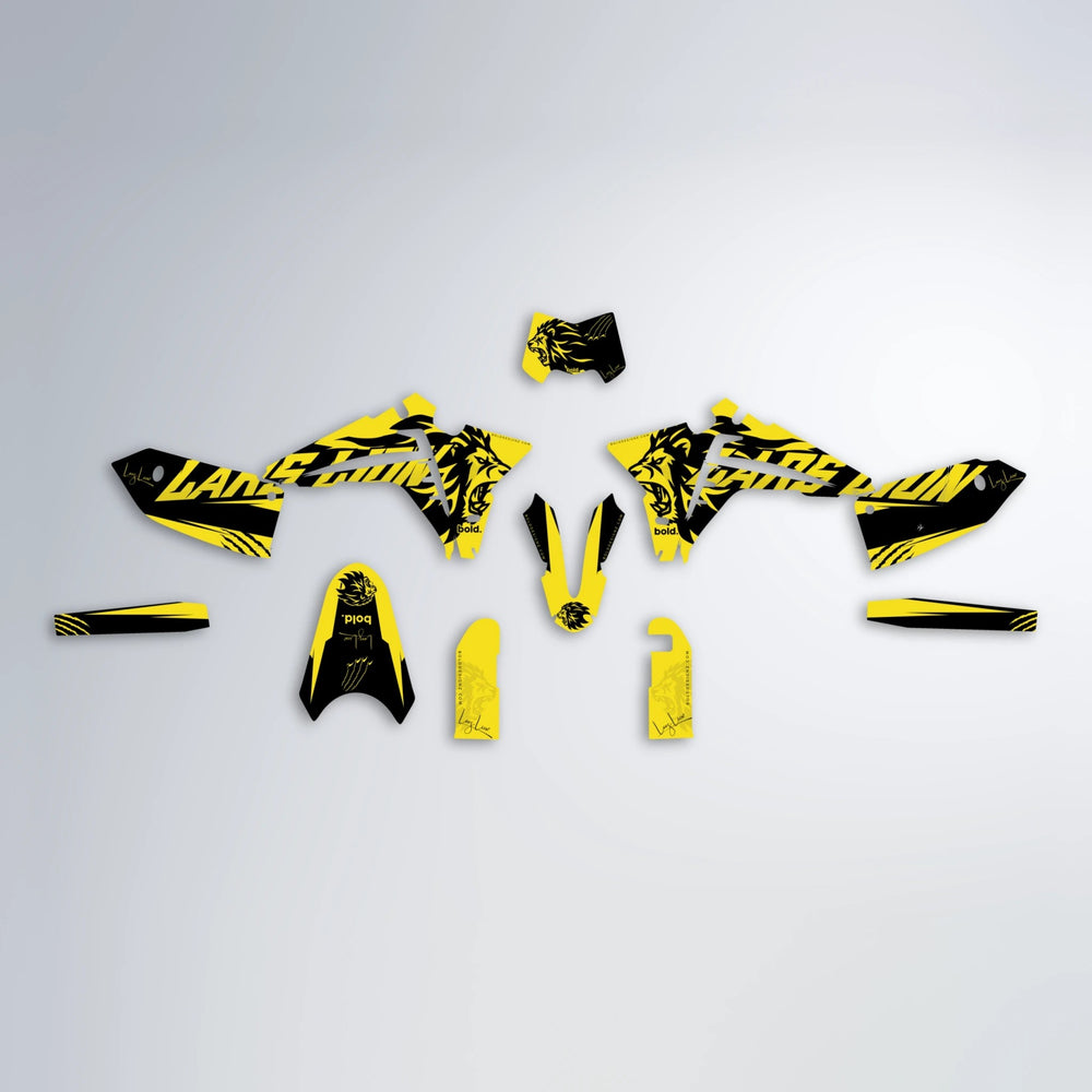 LARSLION Fantic graphics kit parts layout in Yellow