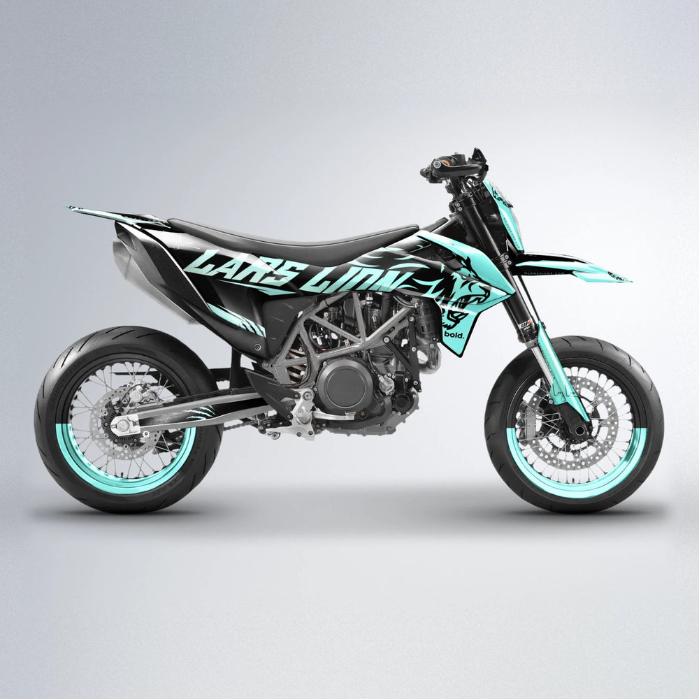 LARSLION KTM SMC 690 supermoto graphics kit in Mint