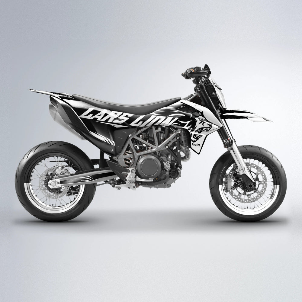 LARSLION KTM SMC 690 supermoto graphics kit in White