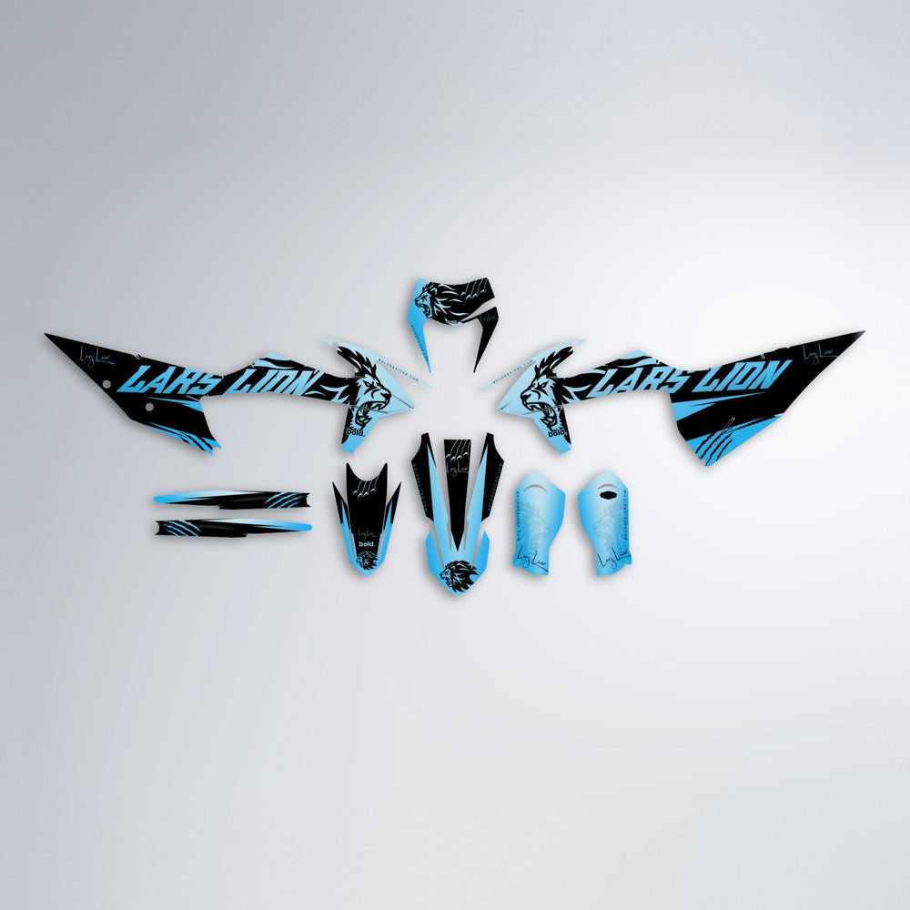 LARSLION graphics kit parts layout in Light Blue & White