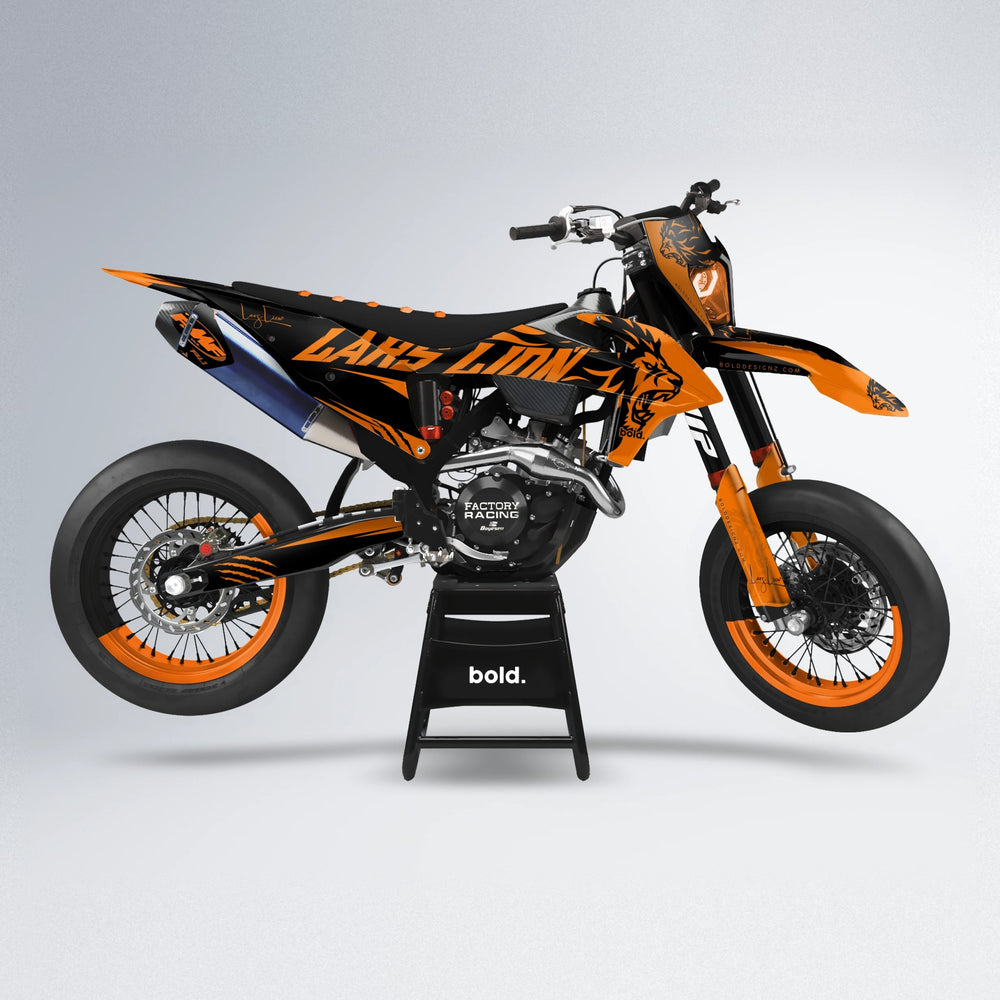 LARSLION supermoto graphics kit in Orange