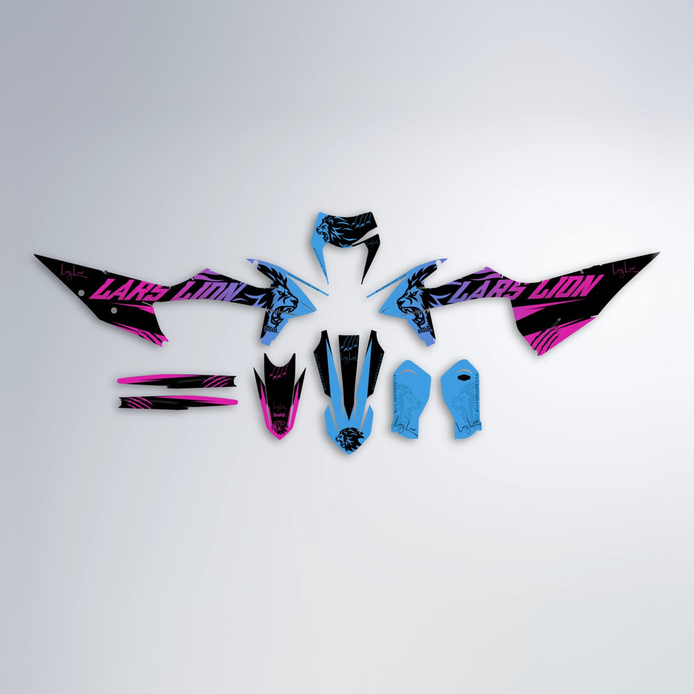 LARSLION graphics kit parts layout in Pink & Light Blue