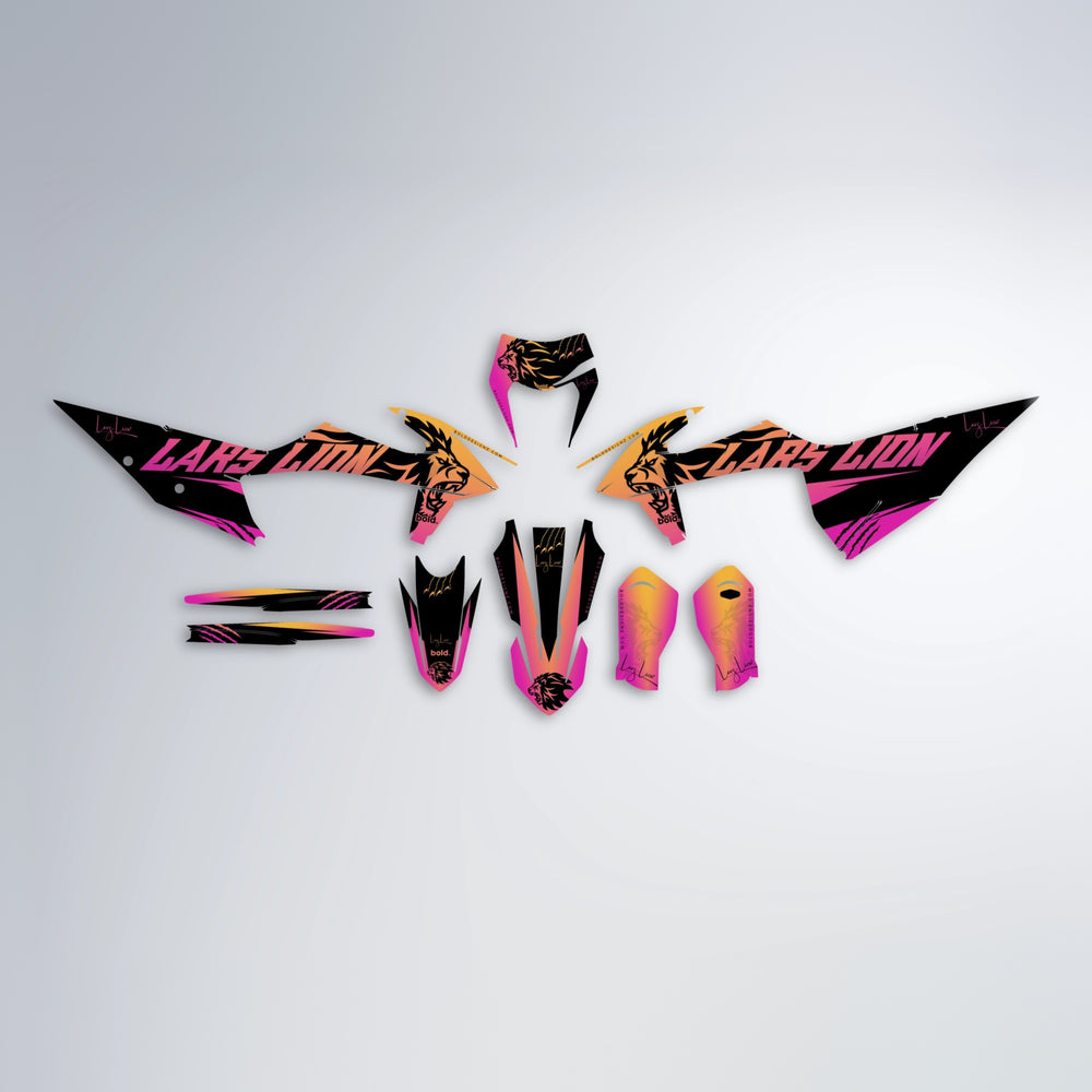LARSLION graphics kit parts layout in Pink & Yellow
