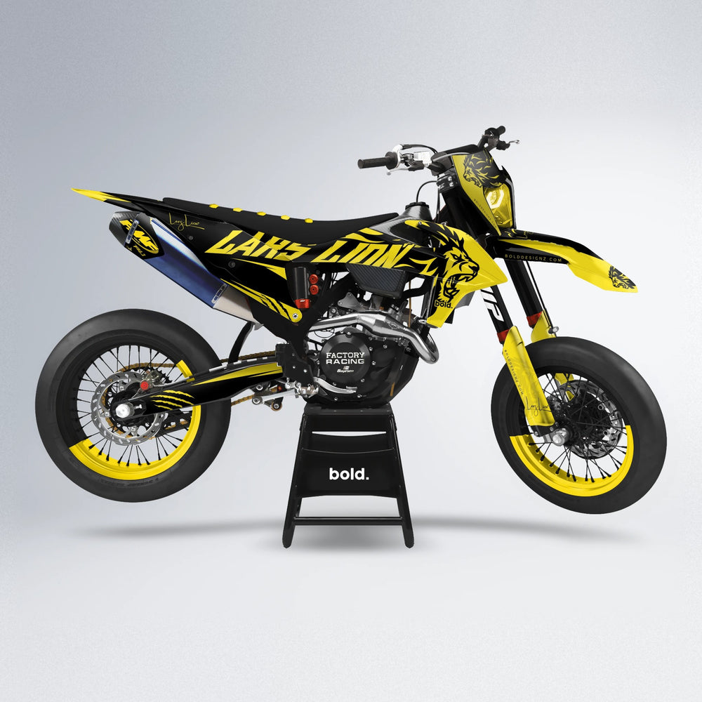 LARSLION supermoto graphics kit in Yellow