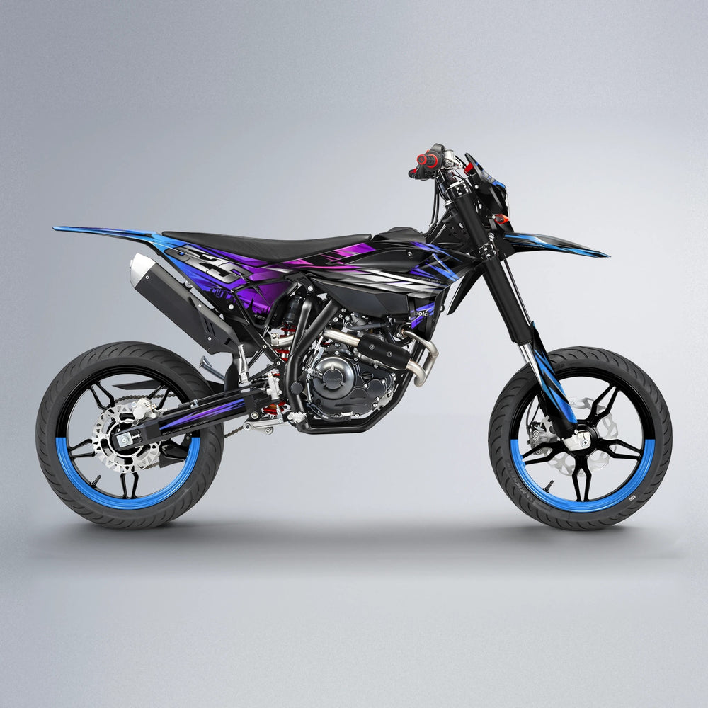 LIBERTY Beta supermoto graphics kit in Blue Purple Fade