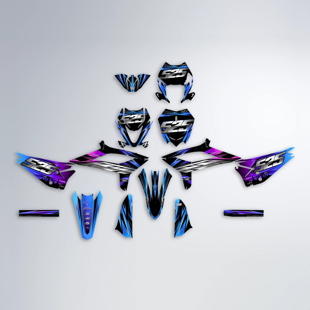 LIBERTY Beta graphics kit parts layout in Blue Purple Fade