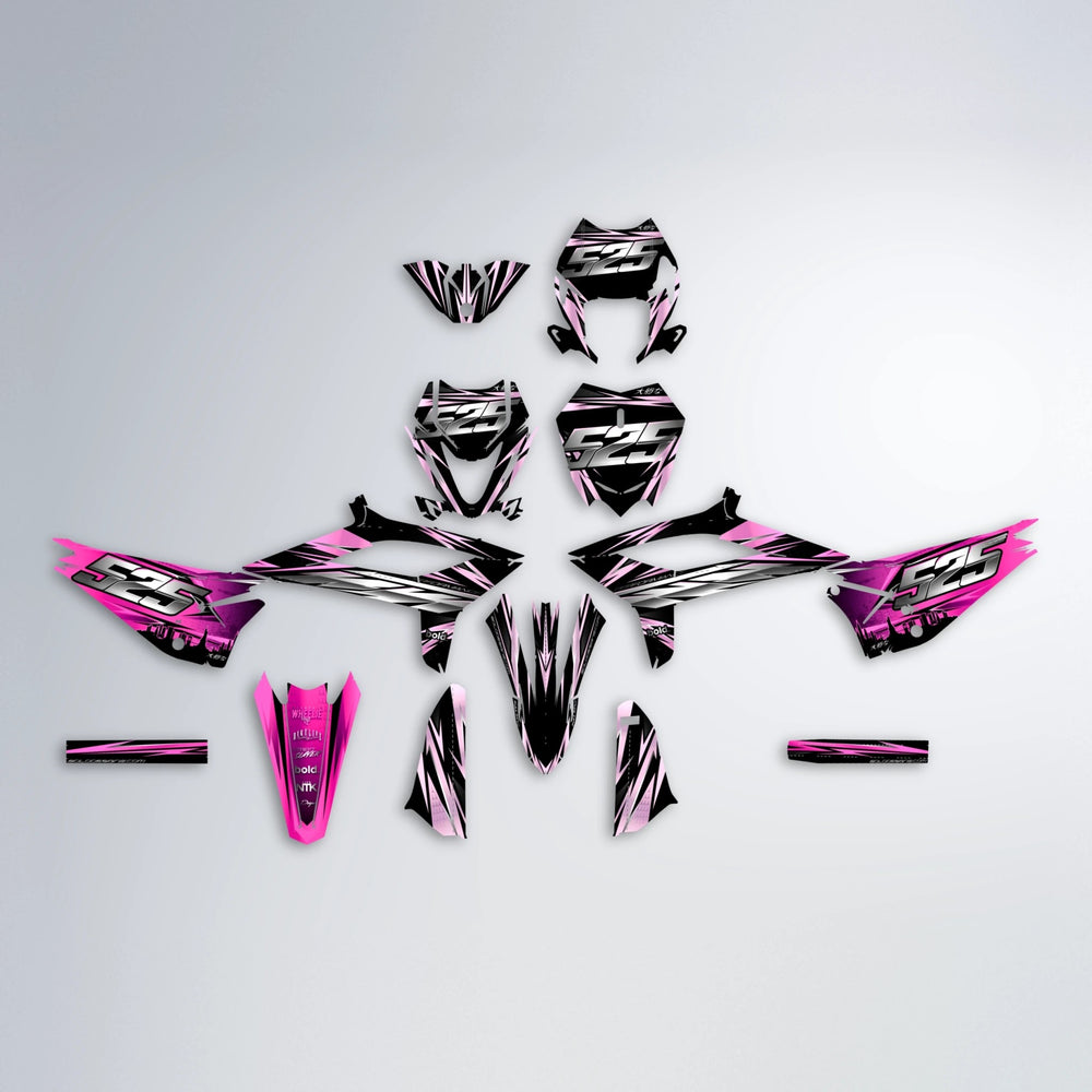 LIBERTY Beta graphics kit parts layout in Flamingo