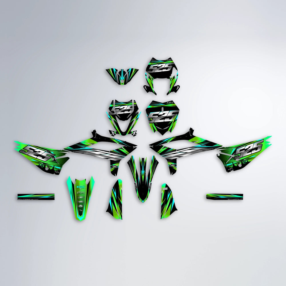 LIBERTY Beta graphics kit parts layout in Green