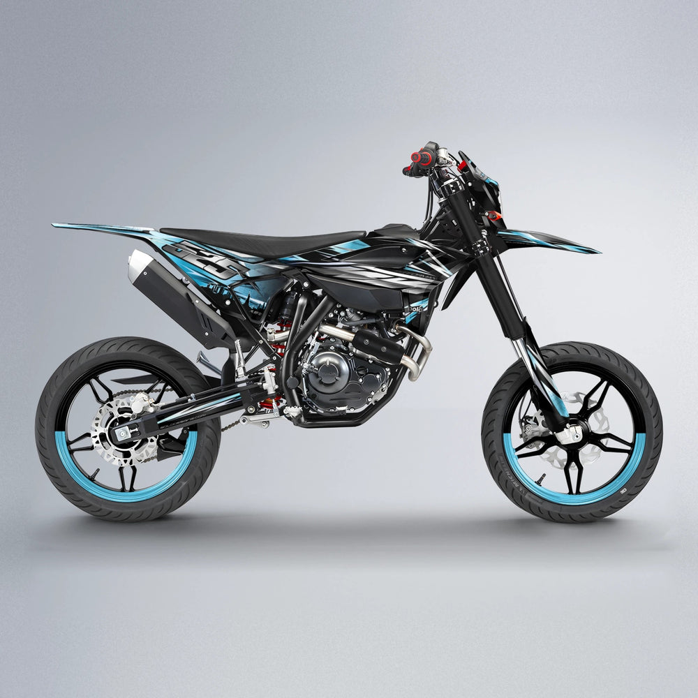 LIBERTY Beta supermoto graphics kit in Light Blue & White