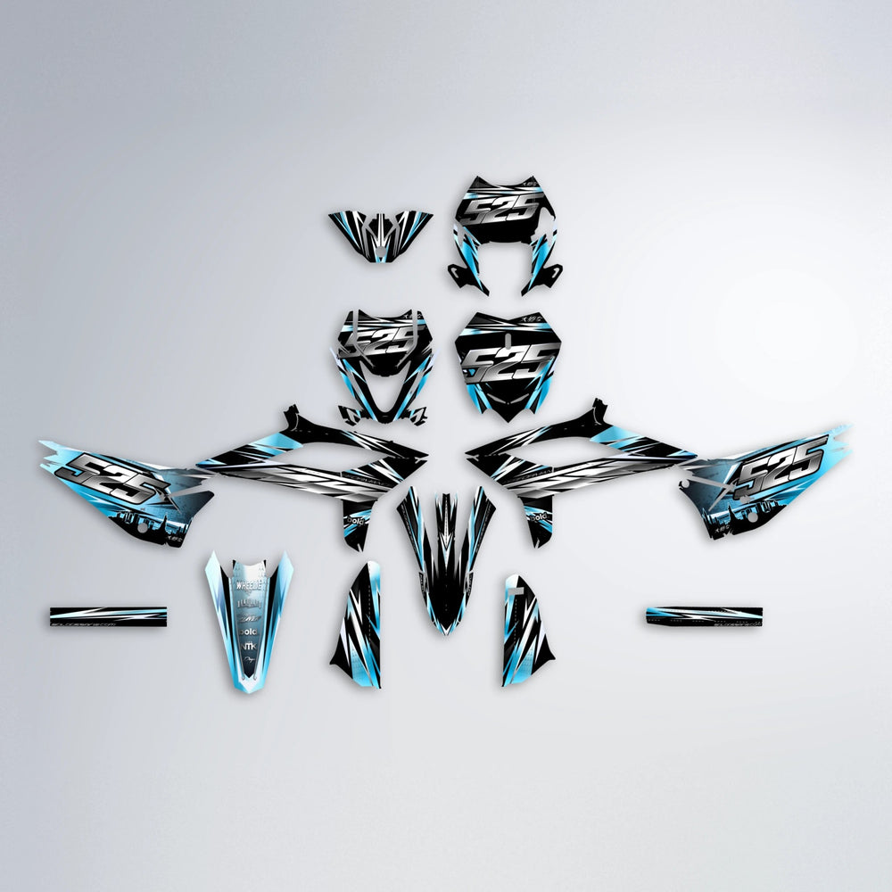 LIBERTY Beta graphics kit parts layout in Light Blue & White