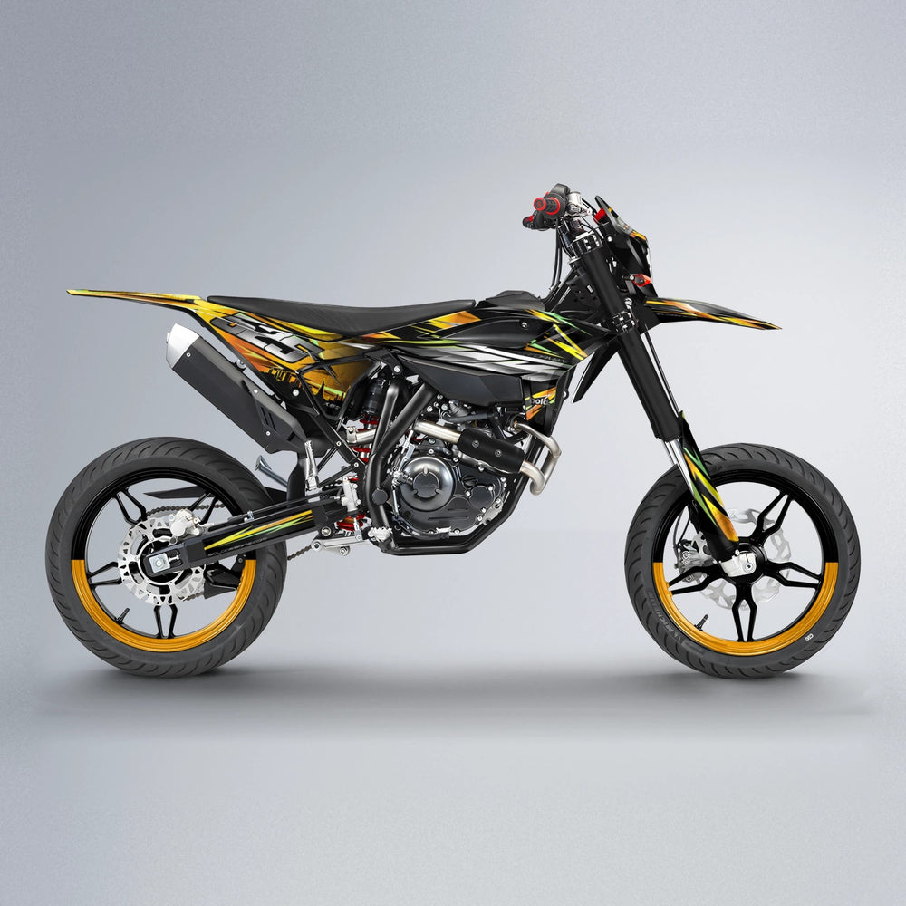 LIBERTY Beta supermoto graphics kit in Orange & Yellow