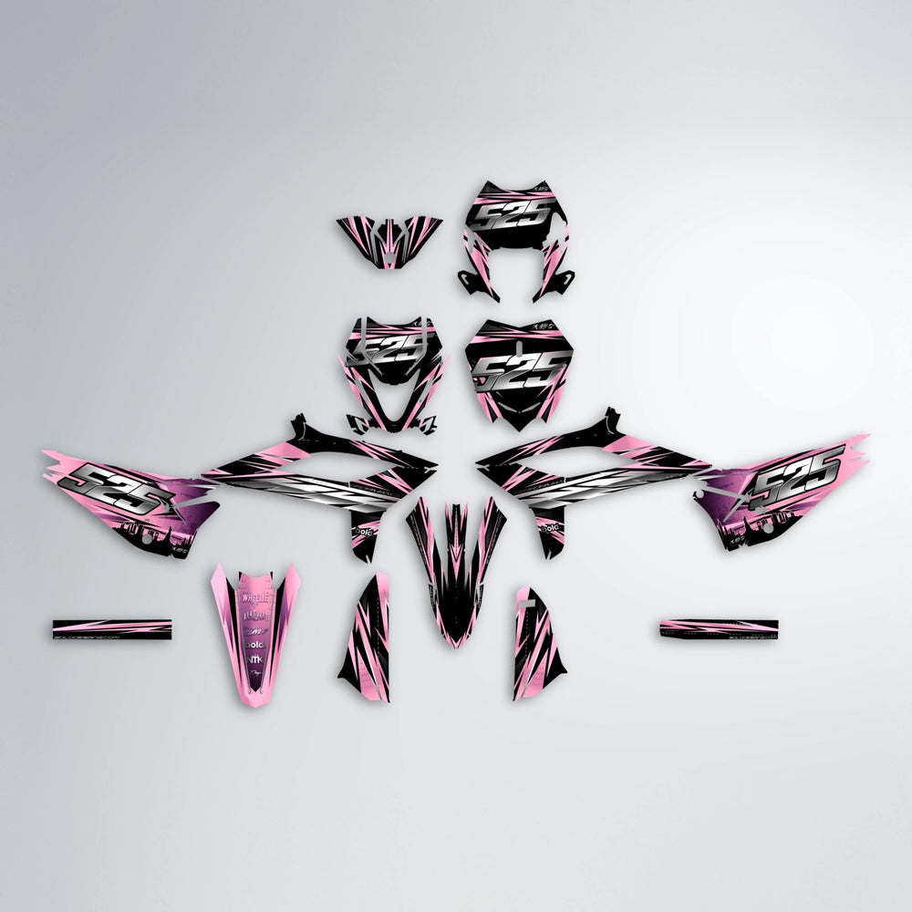 LIBERTY Beta graphics kit parts layout in Sakura Pink