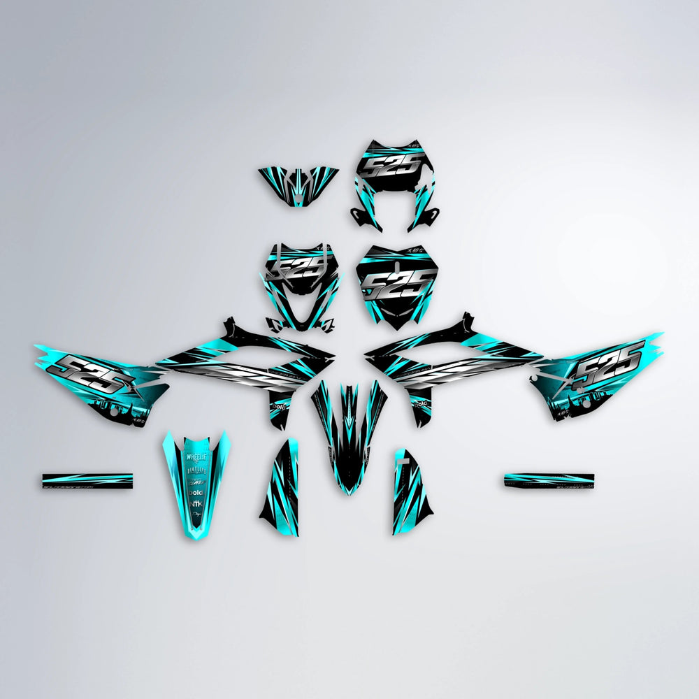 LIBERTY Beta graphics kit parts layout in Teal
