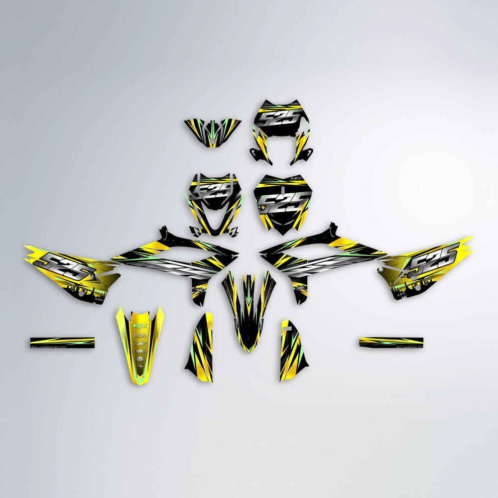 LIBERTY Beta graphics kit parts layout in Yellow